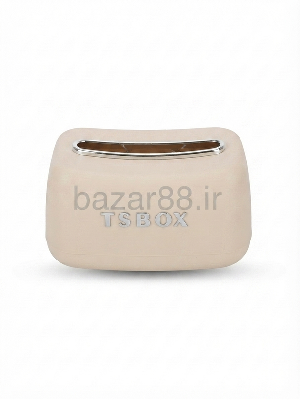 جا دستمال کاغذی رومیزی TS BOX ساخته شده از پلاستیک ABS مناسب دستمال ۱۰۰ برگ رنگ کرم
