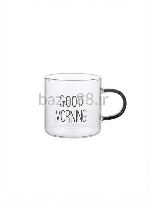 شات دوبل شیشهای مدل GOOD MORNING با دسته رنگی مناسب اسپرسو دوبل