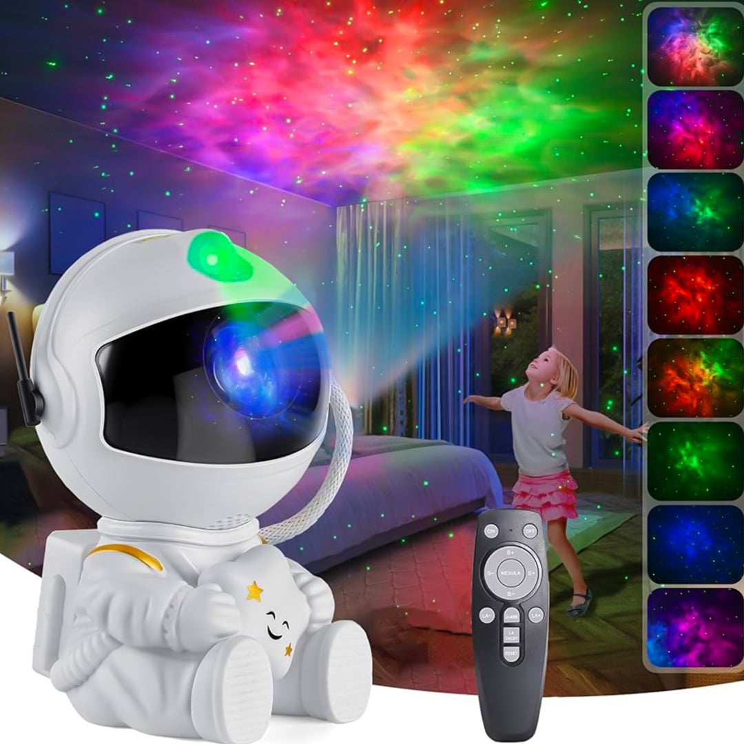 چراغ خواب فضانورد Astronaut Nebula Projector با ریموت کنترل، تایمر و افکت کهکشان و ستاره